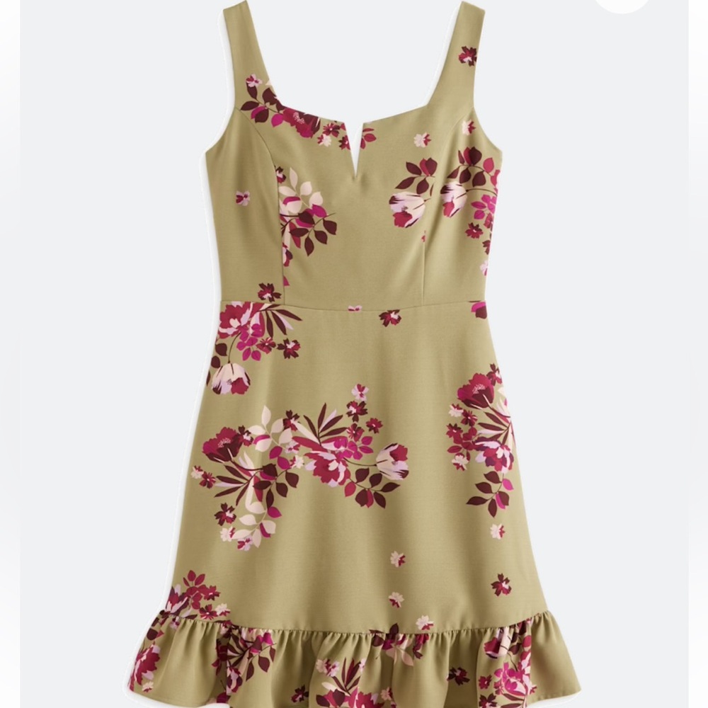 THE COMMONS LULA V-NECK RUFFLE HEM DRESS